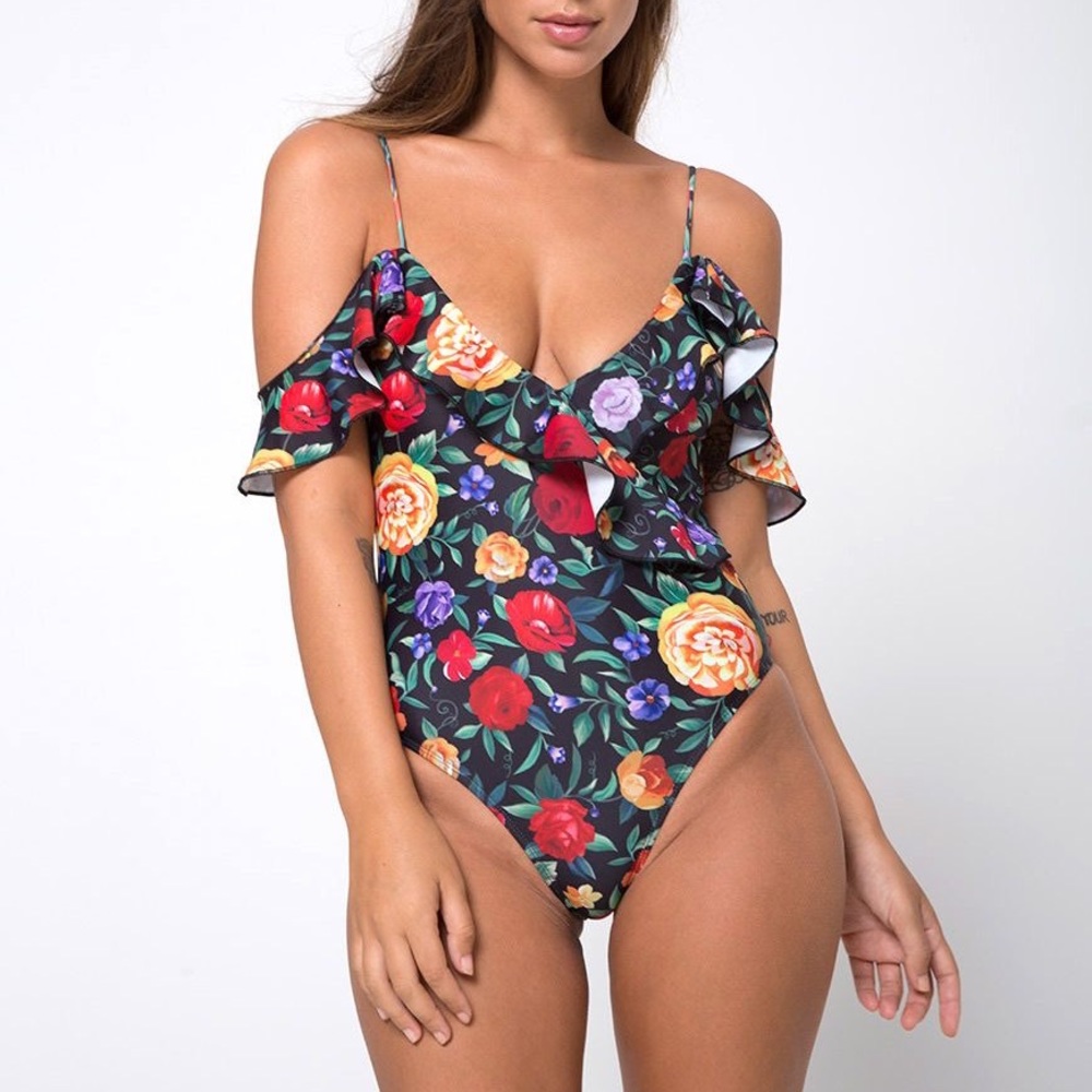 Floral print Keenan swimsuit senorita rose